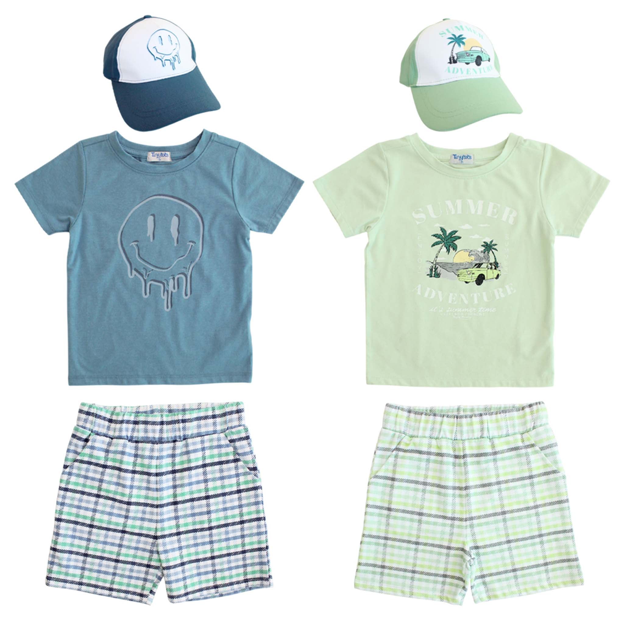 Sueter Manga Corta + Pantalón Corto + Gorra