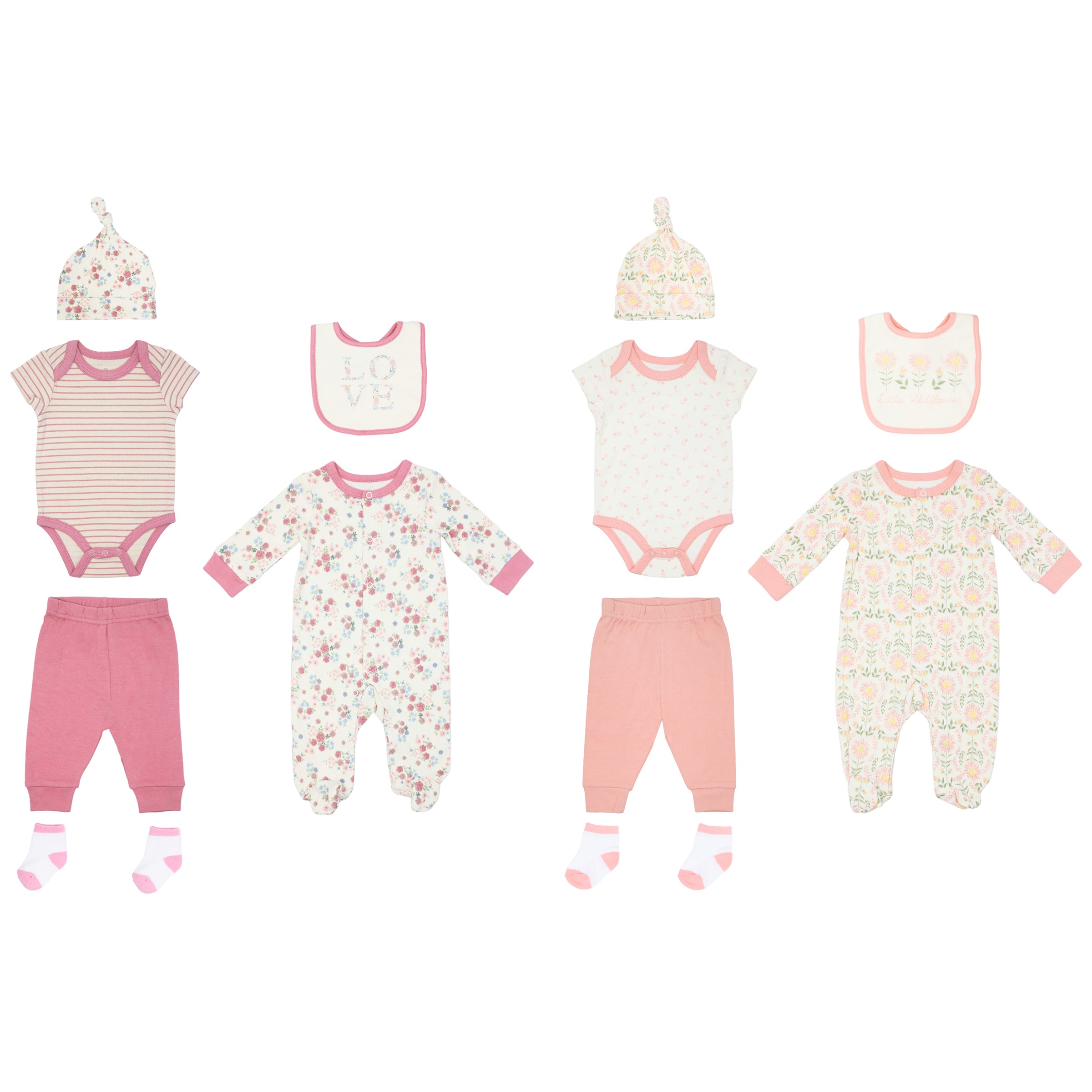 Body M/ Larga - Corta + Pantalón Largo + Gorro + Babero + Medias