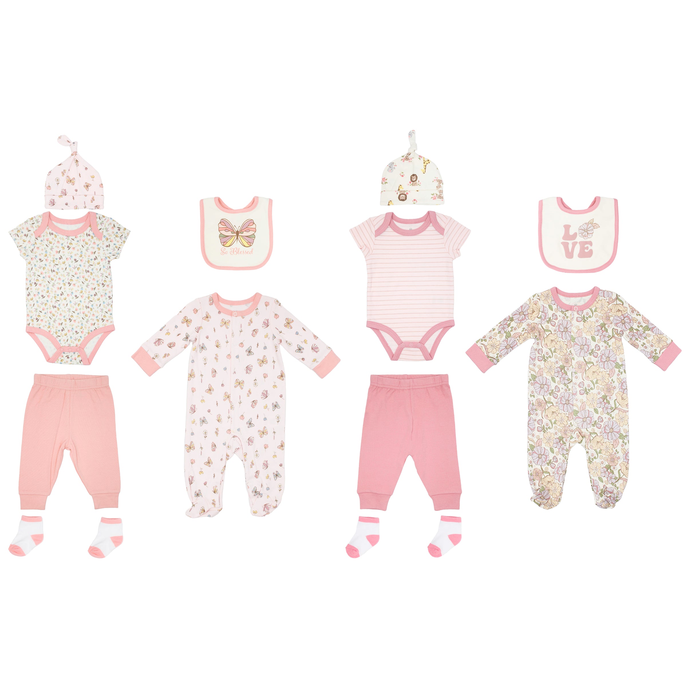 Body M/ Larga - Corta + Pantalón Largo + Gorro + Babero + Medias
