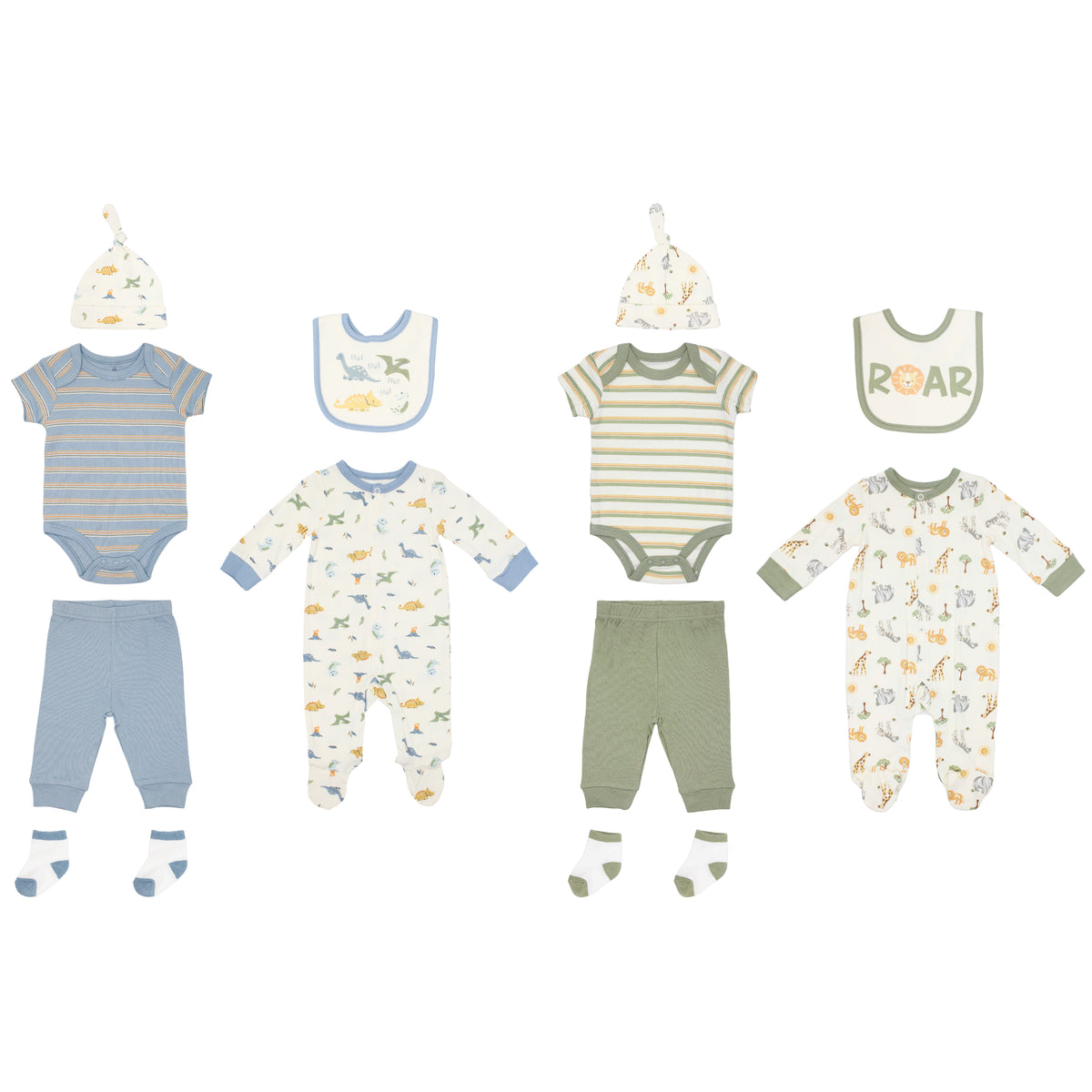 Body M/ Larga - Corta + Pantalón Largo + Gorro + Babero + Medias