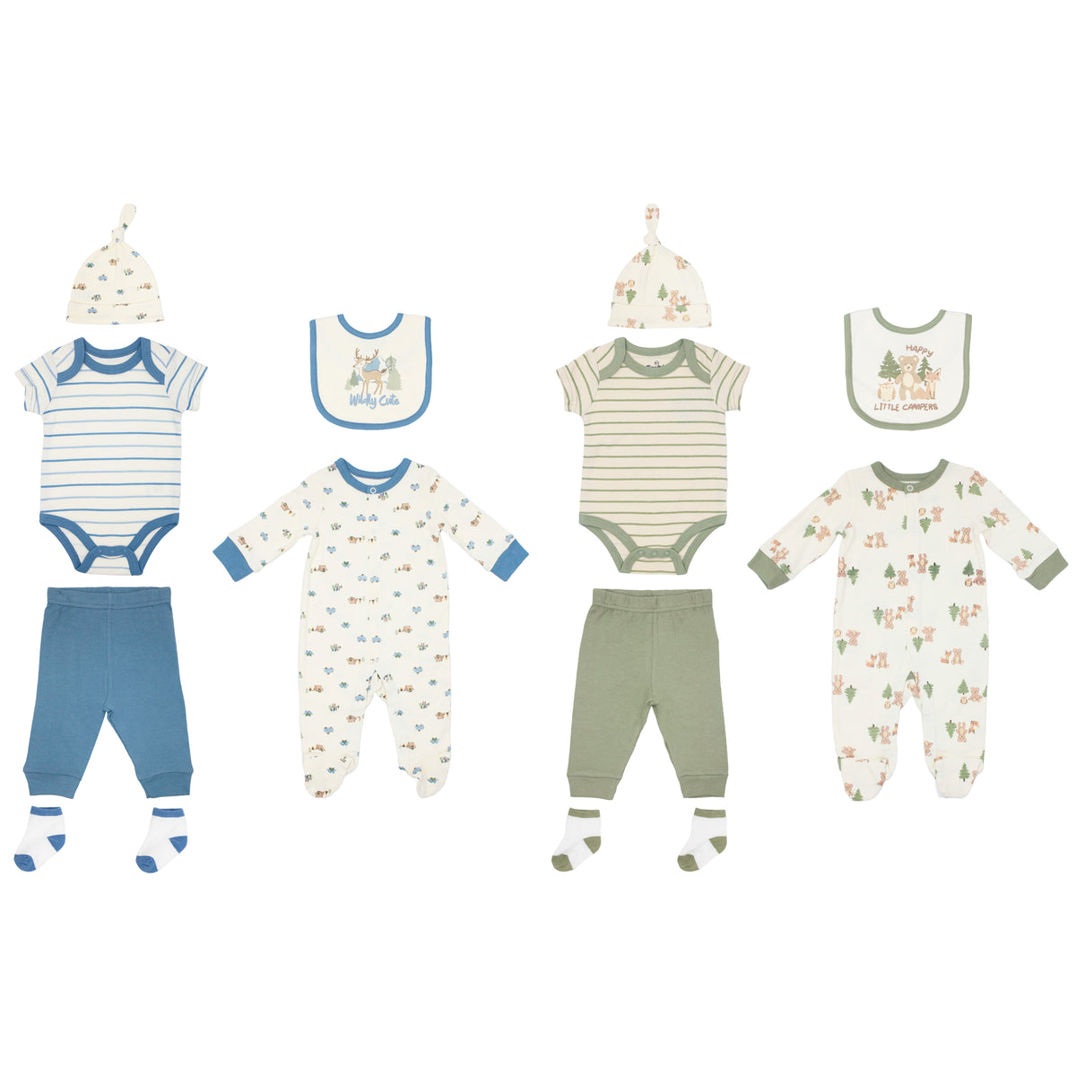 Body M/ Larga - Corta + Pantalón Largo + Gorro + Babero + Medias