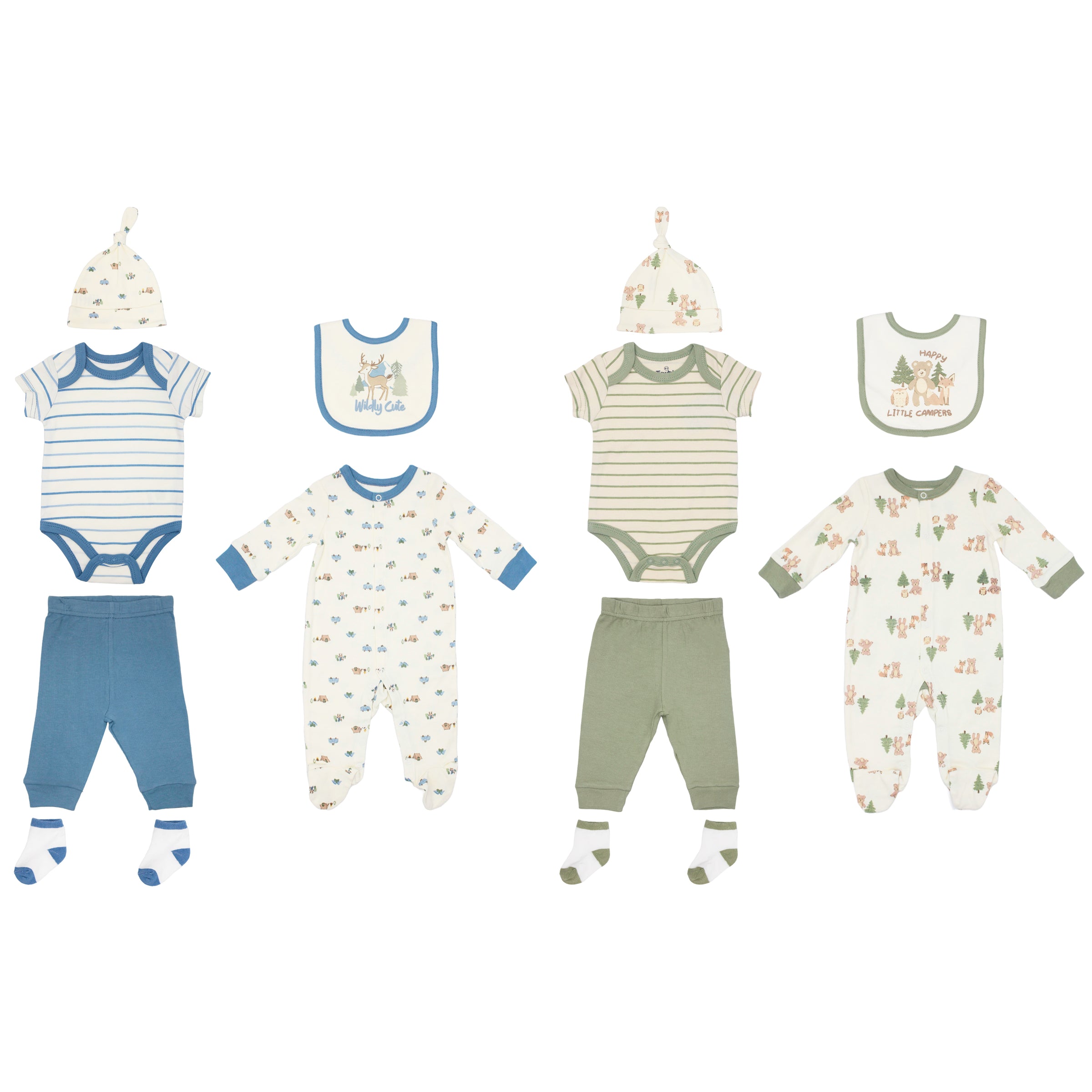 Body M/ Larga - Corta + Pantalón Largo + Gorro + Babero + Medias