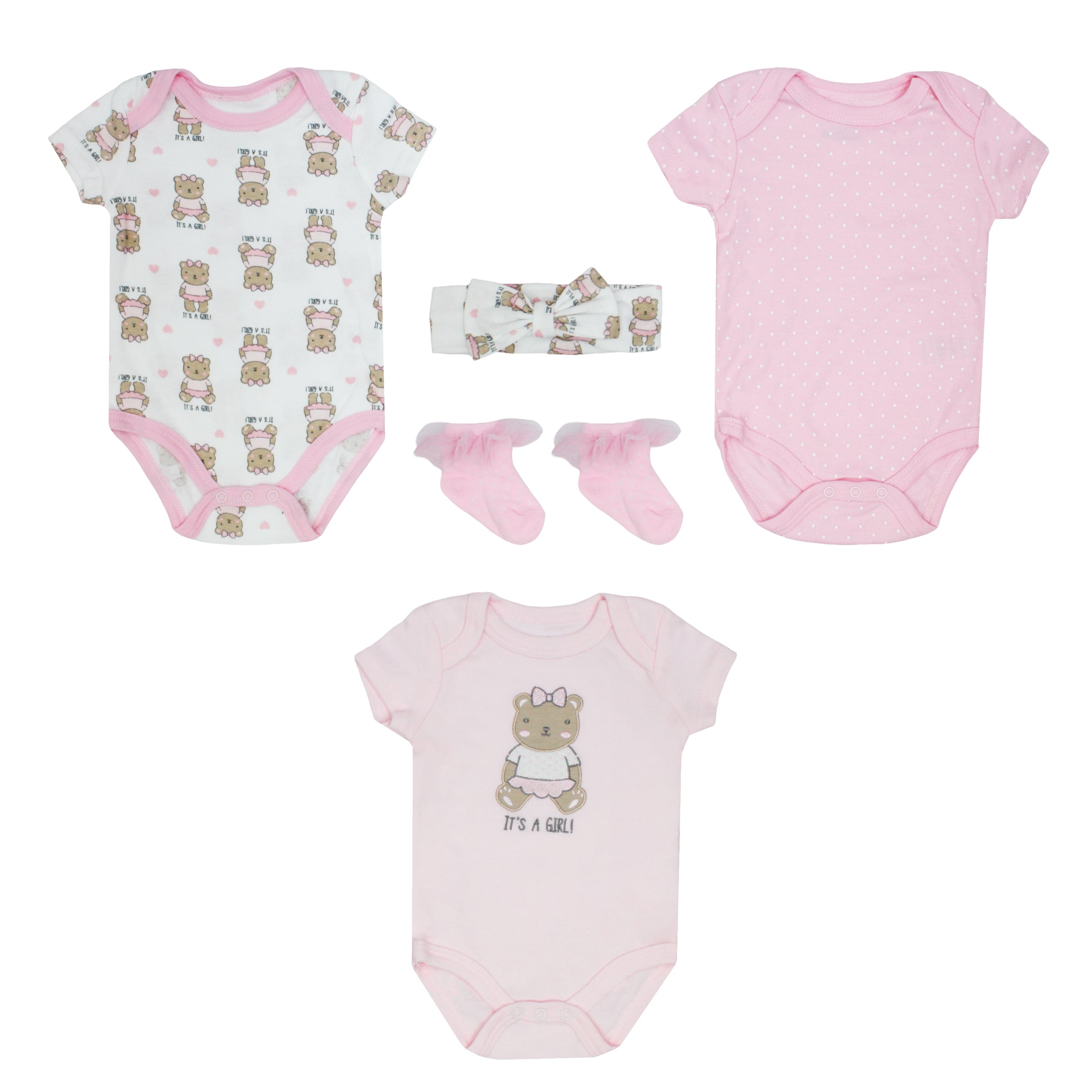 Body Manga Corta + Diadema + Medias 3pk