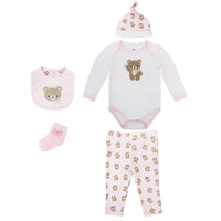 Body Manga Larga + Pantalón Largo + Gorro + Babero + Medias
