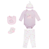 Body Manga Larga + Pantalón Largo + Gorro + Babero + Medias
