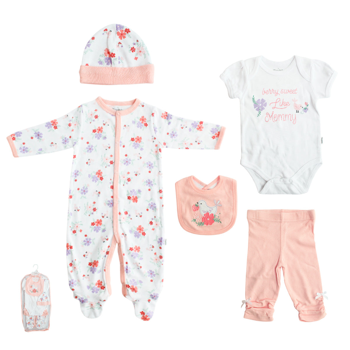 Body Manga Larga / Corta + Pantalón Largo + Gorro + Babero
