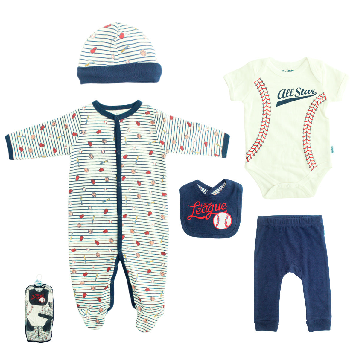 Body Manga Larga / Corta + Pantalón Largo + Gorro + Babero