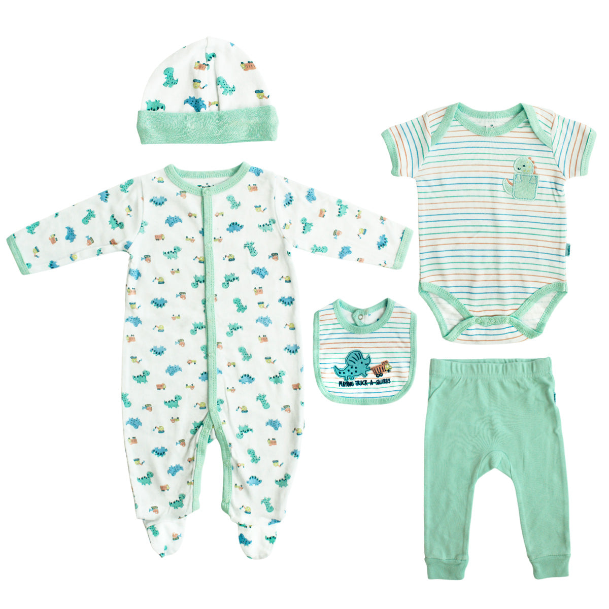 Body Manga Larga / Corta + Pantalón Largo + Gorro + Babero