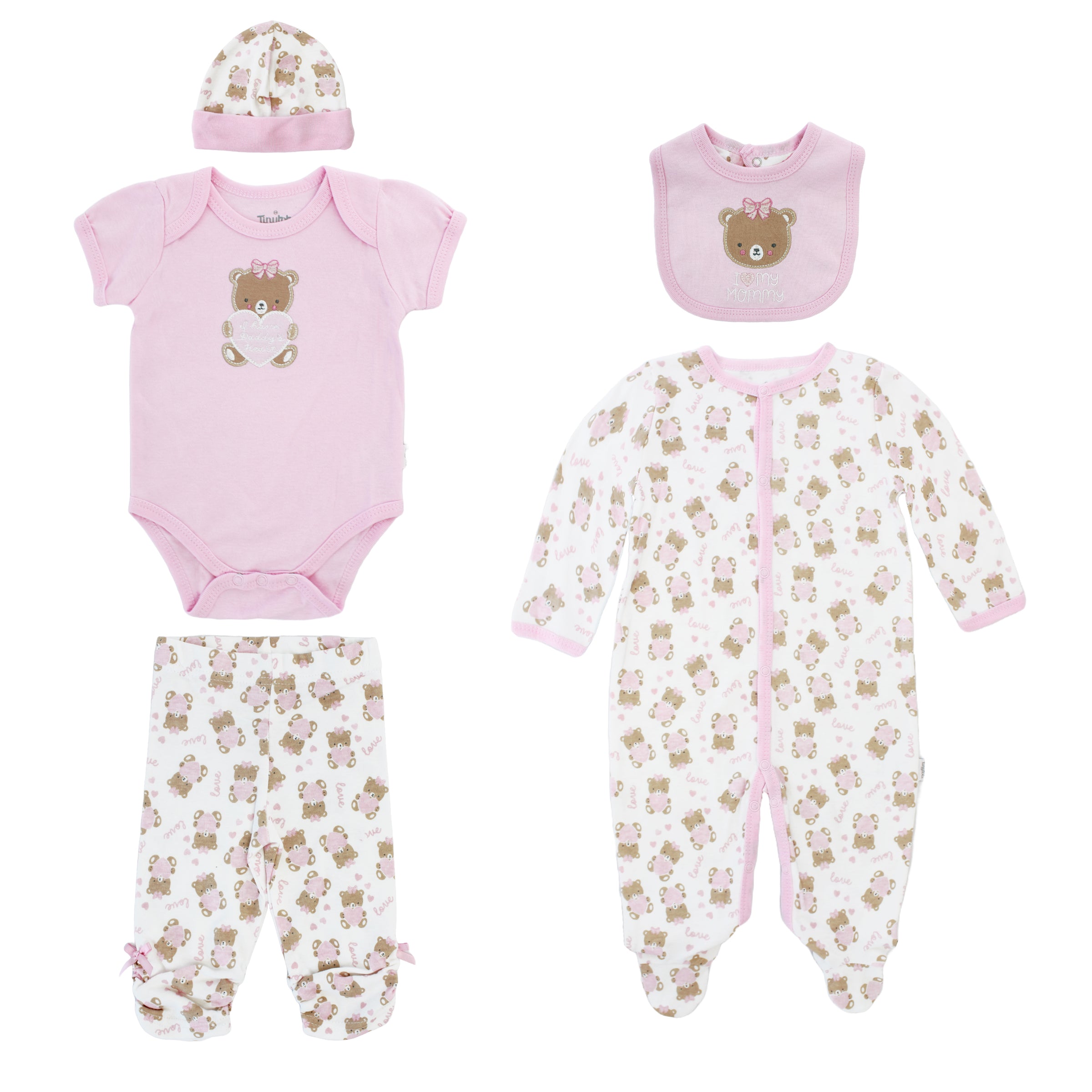Body Manga Larga / Corta + Pantalón Largo + Gorro + Babero