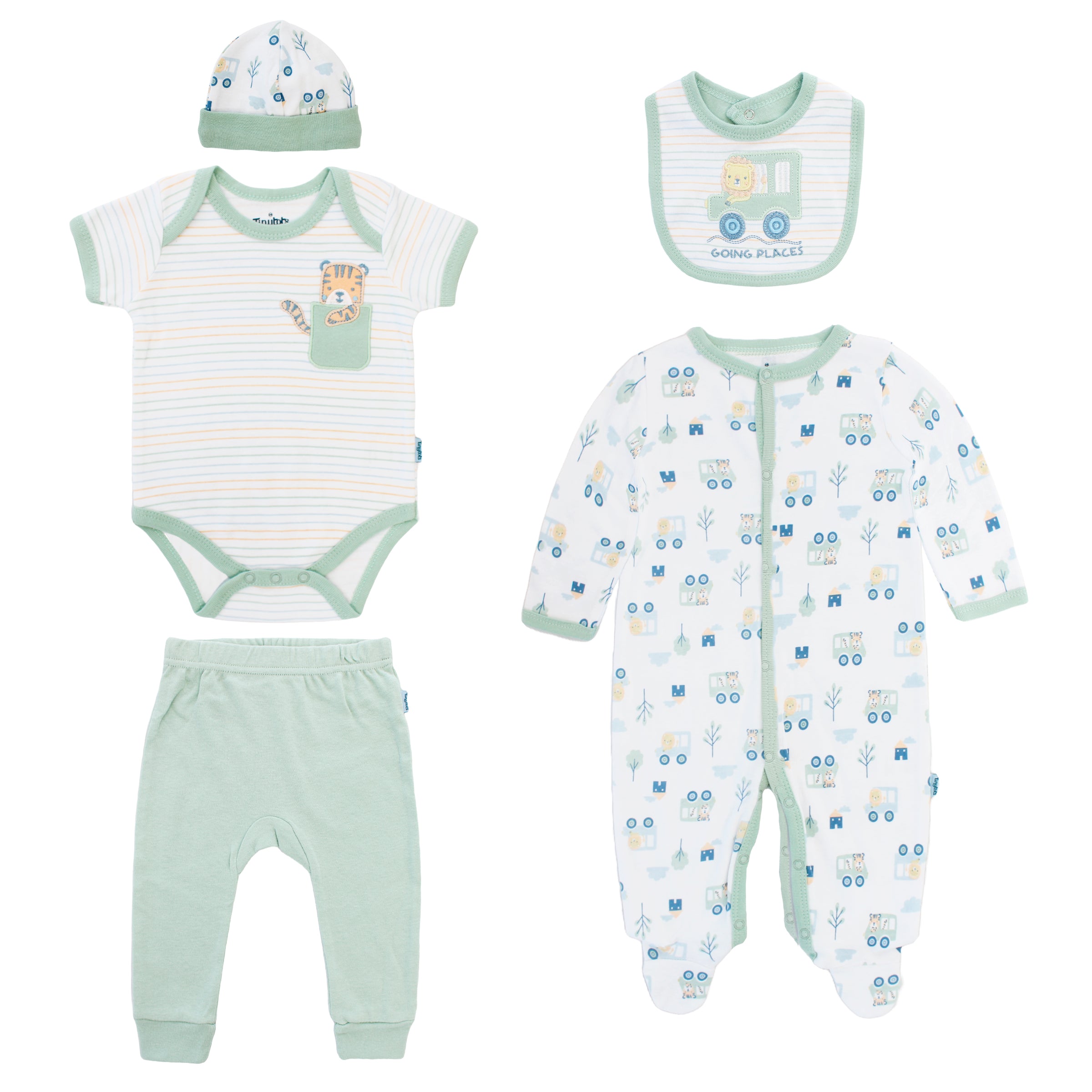 Body Manga Larga / Corta + Pantalón Largo + Gorro + Babero