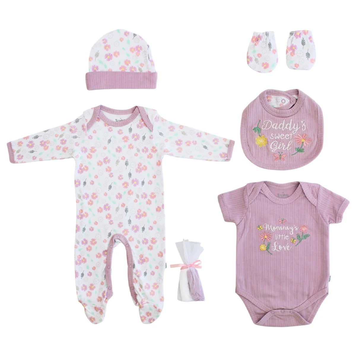 Body Manga Larga - Corta + Gorro + Babero + Mitones + Toallitas