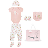Body M/ C + Pantalón Largo + Gorro + Babero + Medias +  Mitones + Bolsa
