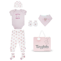 Body M/ C + Pantalón Largo + Gorro + Babero + Medias +  Mitones + Bolsa
