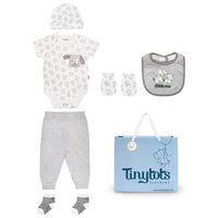 Body M/ C + Pantalón Largo + Gorro + Babero + Medias +  Mitones + Bolsa
