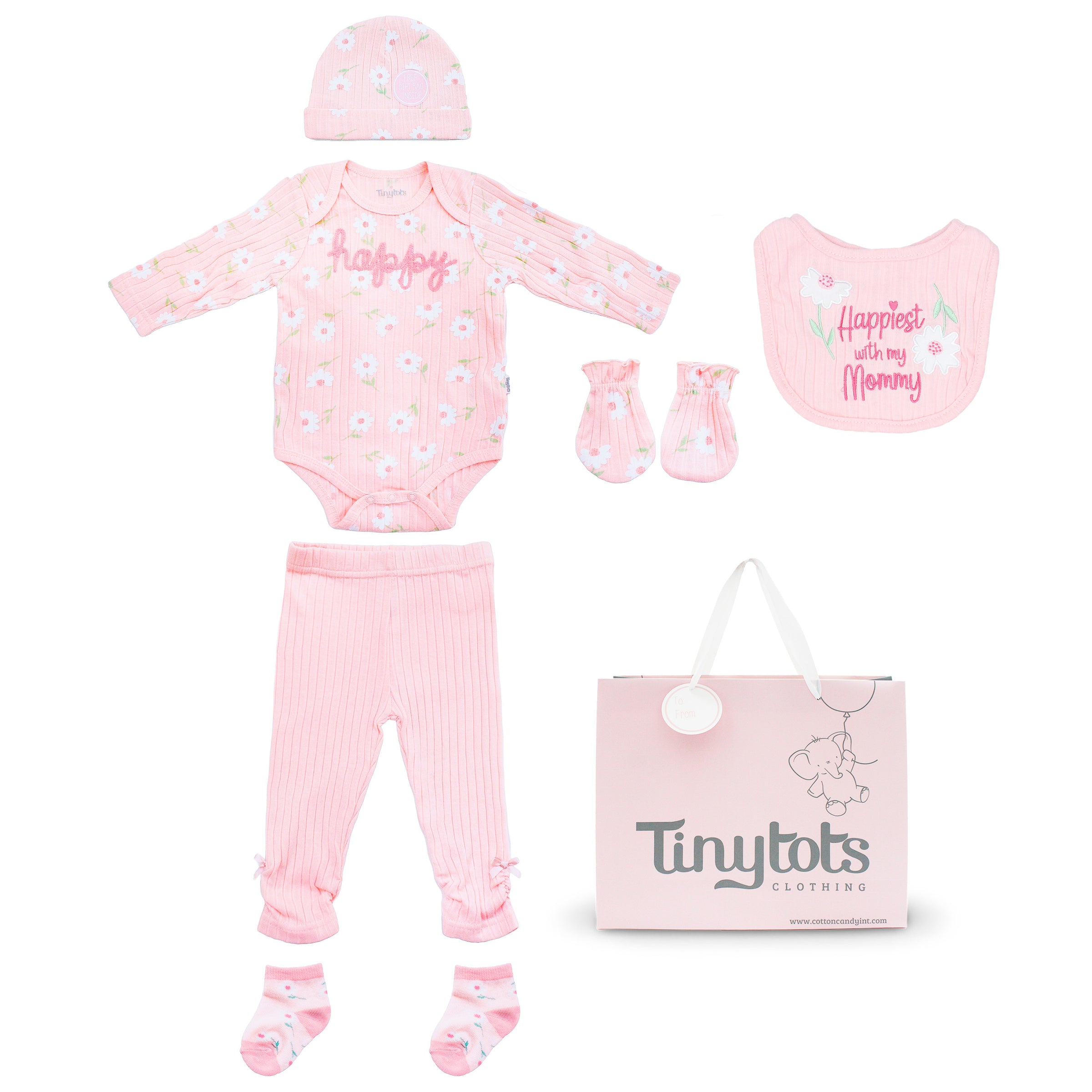 Body M/ L + Pantalón Largo + Gorro + Babero + Medias + Mitones + Bolsa