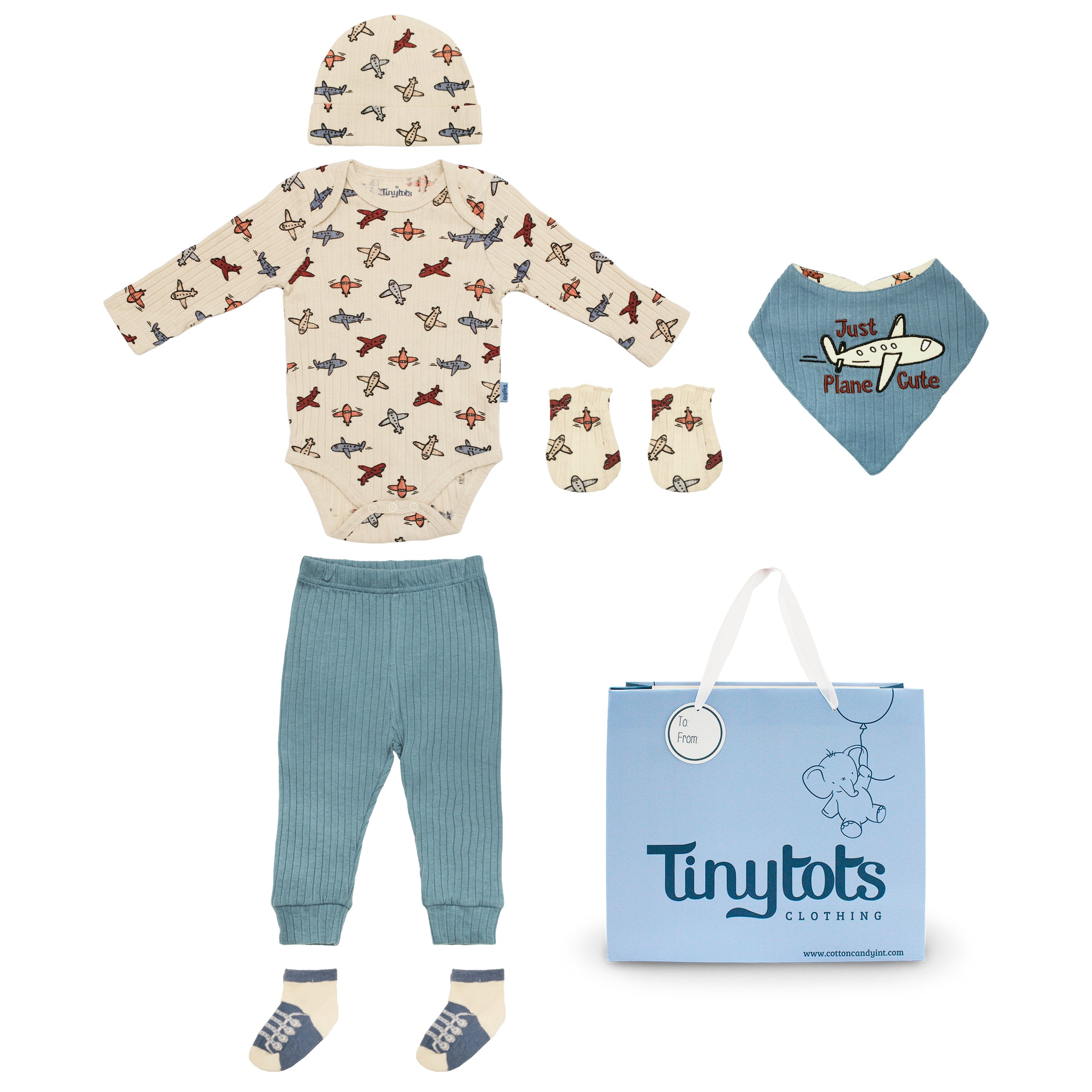 Body M/ C + Pantalón Largo + Gorro + Babero + Medias + Mitones + Bolsa