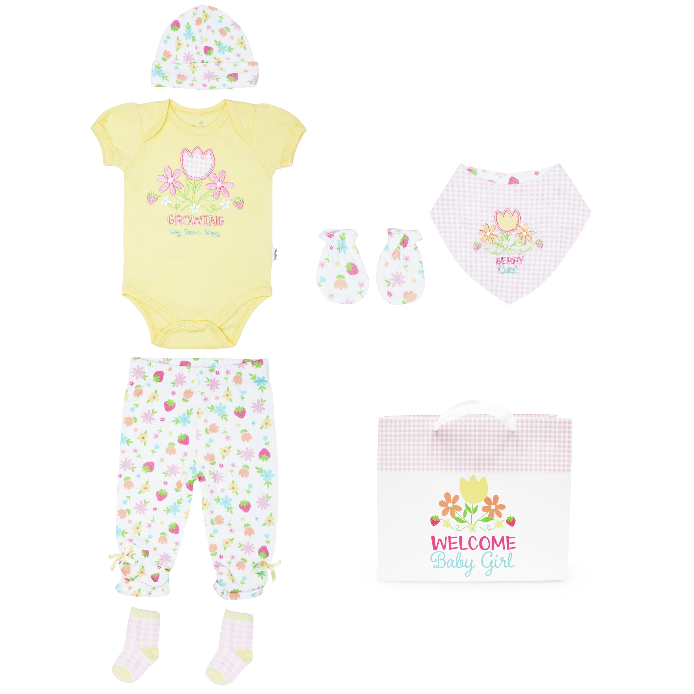 Body M/ C + Pantalón Largo + Gorro + Babero + Mitones + Bolsa