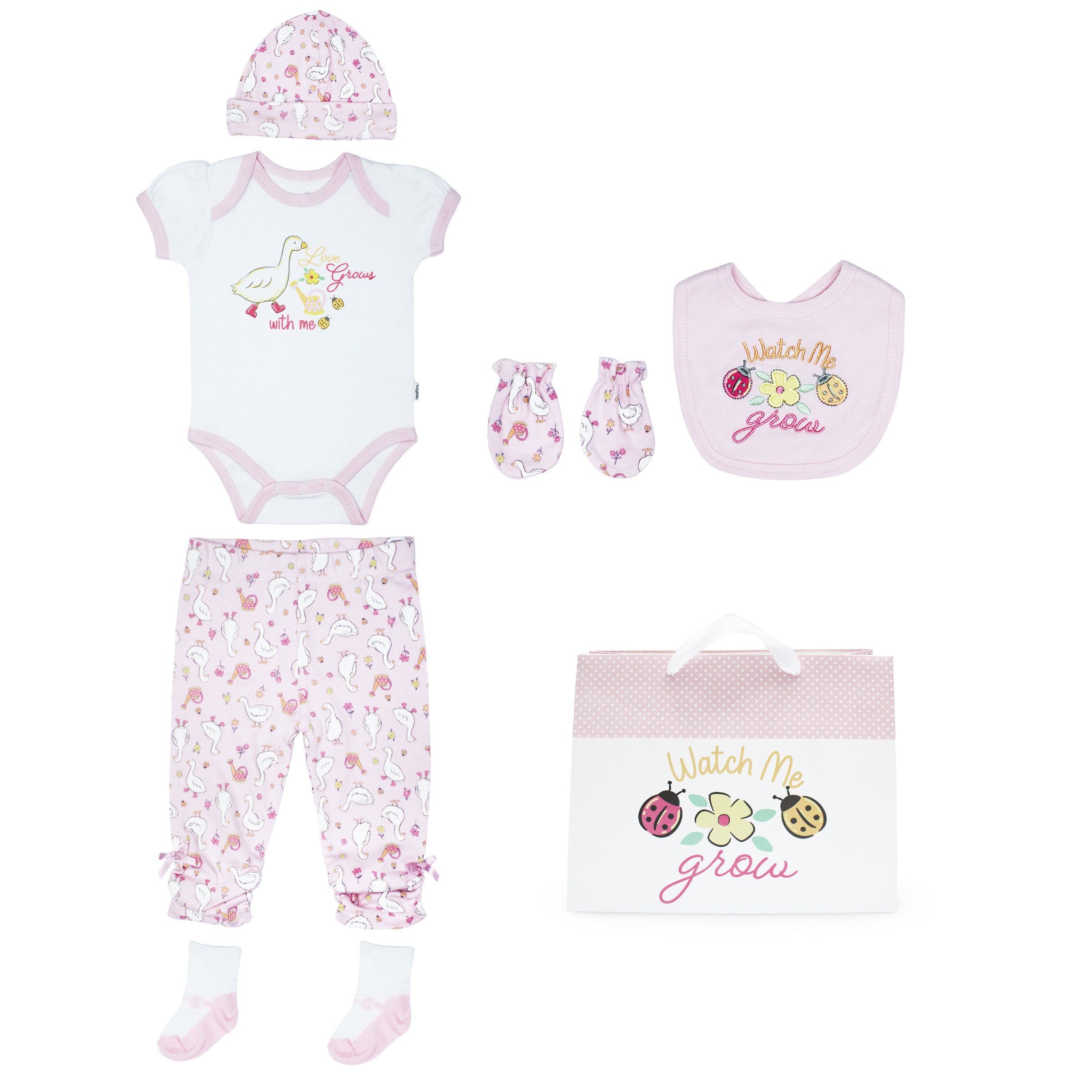 Body M/ C + Pantalón Largo + Gorro + Babero + Mitones + Bolsa
