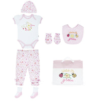 Body M/ C + Pantalón Largo + Gorro + Babero + Mitones + Bolsa
