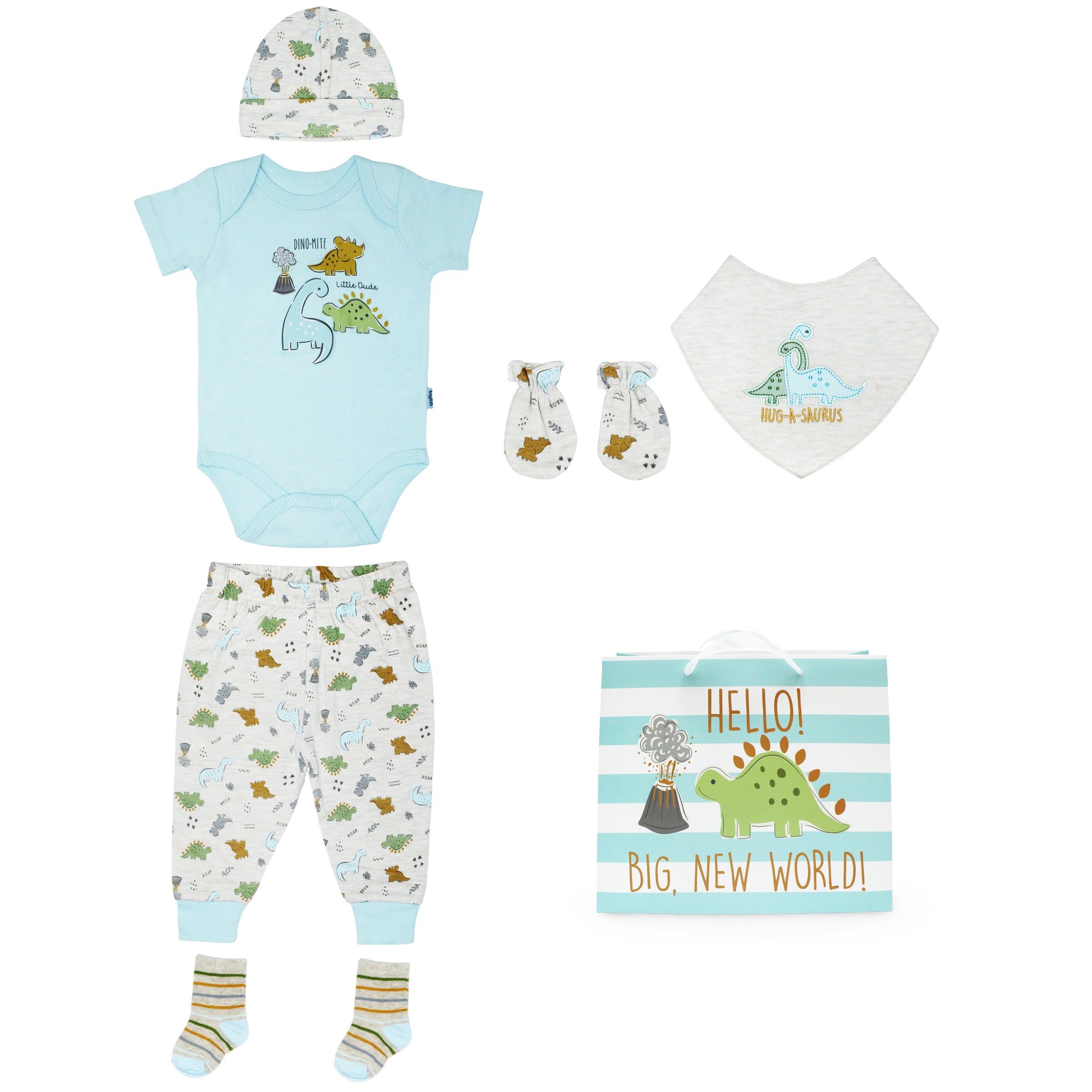 Body M/ C + Pantalón Largo + Gorro + Babero + Mitones + Bolsa
