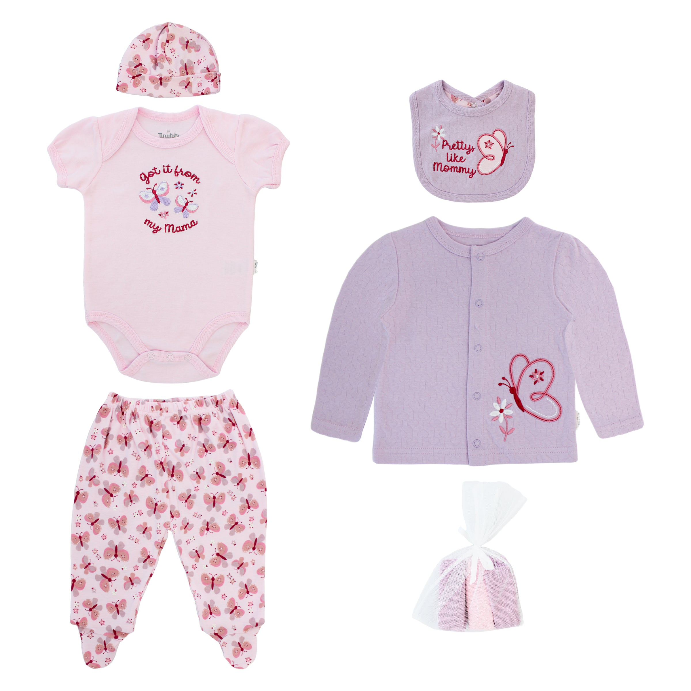 Body Manga Corta + Pantalón Largo + Abrigo + Babero + Gorro + Toallitas