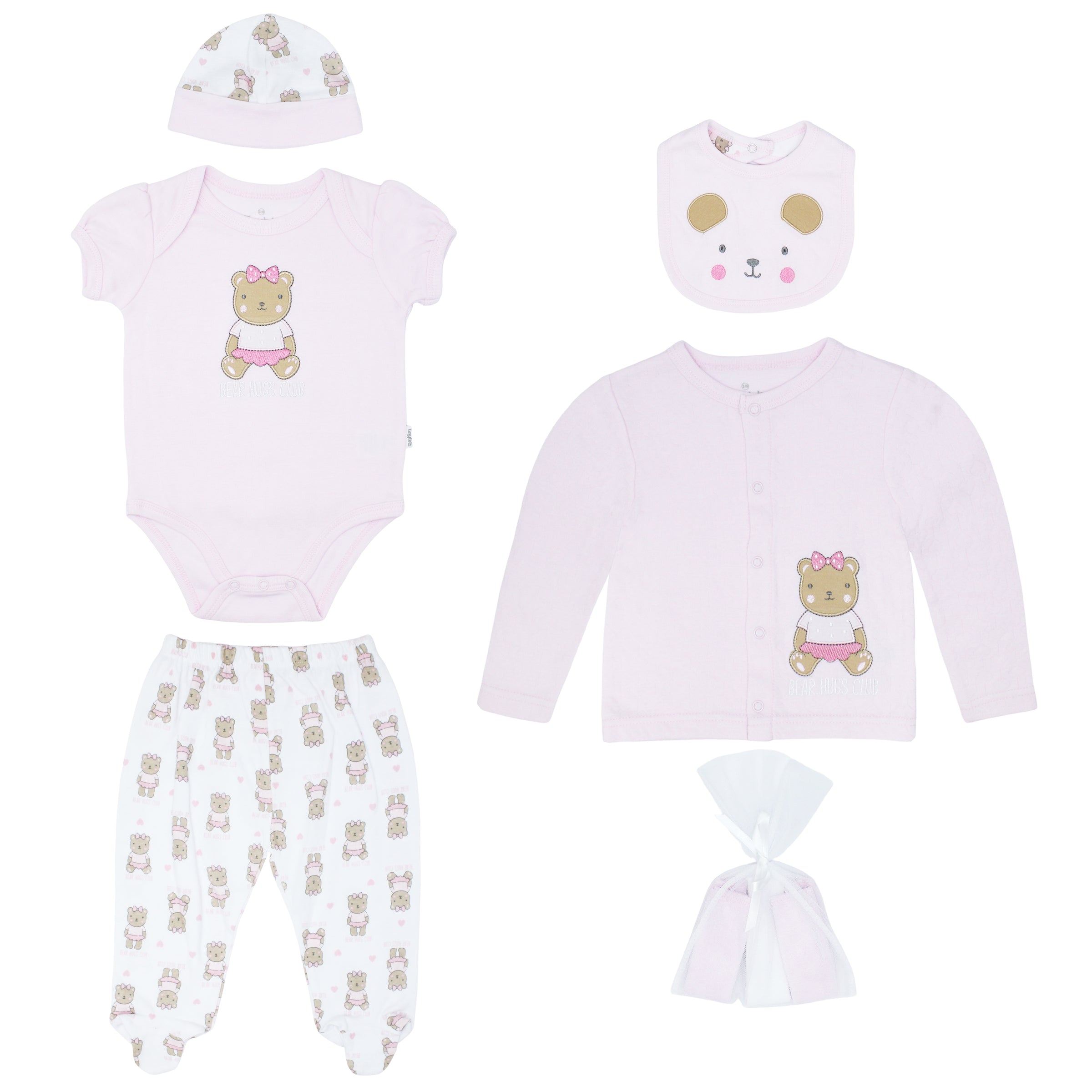 Body Manga Corta + Pantalón Largo + Abrigo + Gorro + Babero + Toallitas
