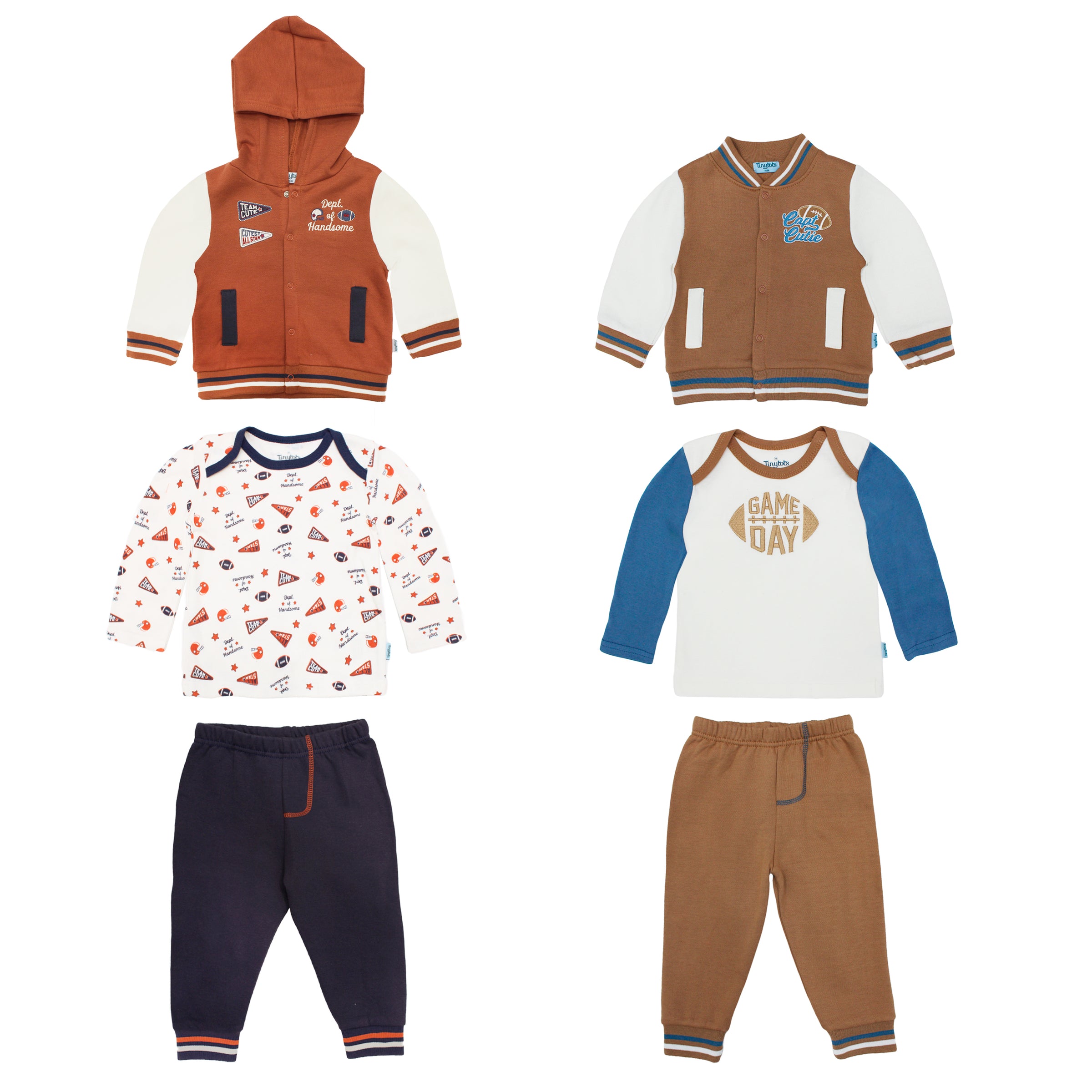 Abrigo con Capucha + Sueter Manga Larga + Pantalón Largo