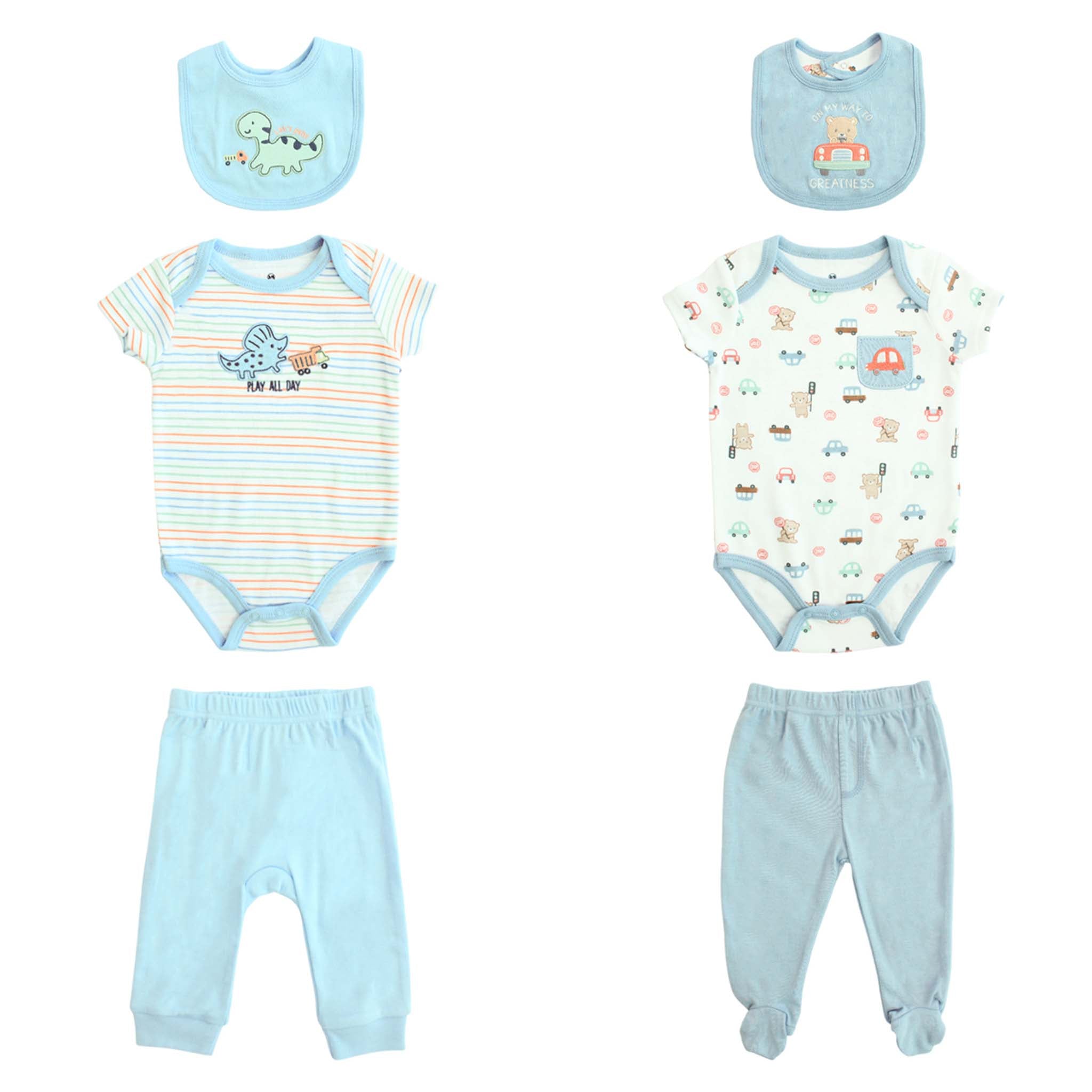 Body Manga Corta + Pantalón Largo + Gorro + Babero