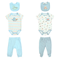 Body Manga Corta + Pantalón Largo + Gorro + Babero
