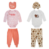 Body Manga Larga + Pantalón Largo + Gorro + Babero
