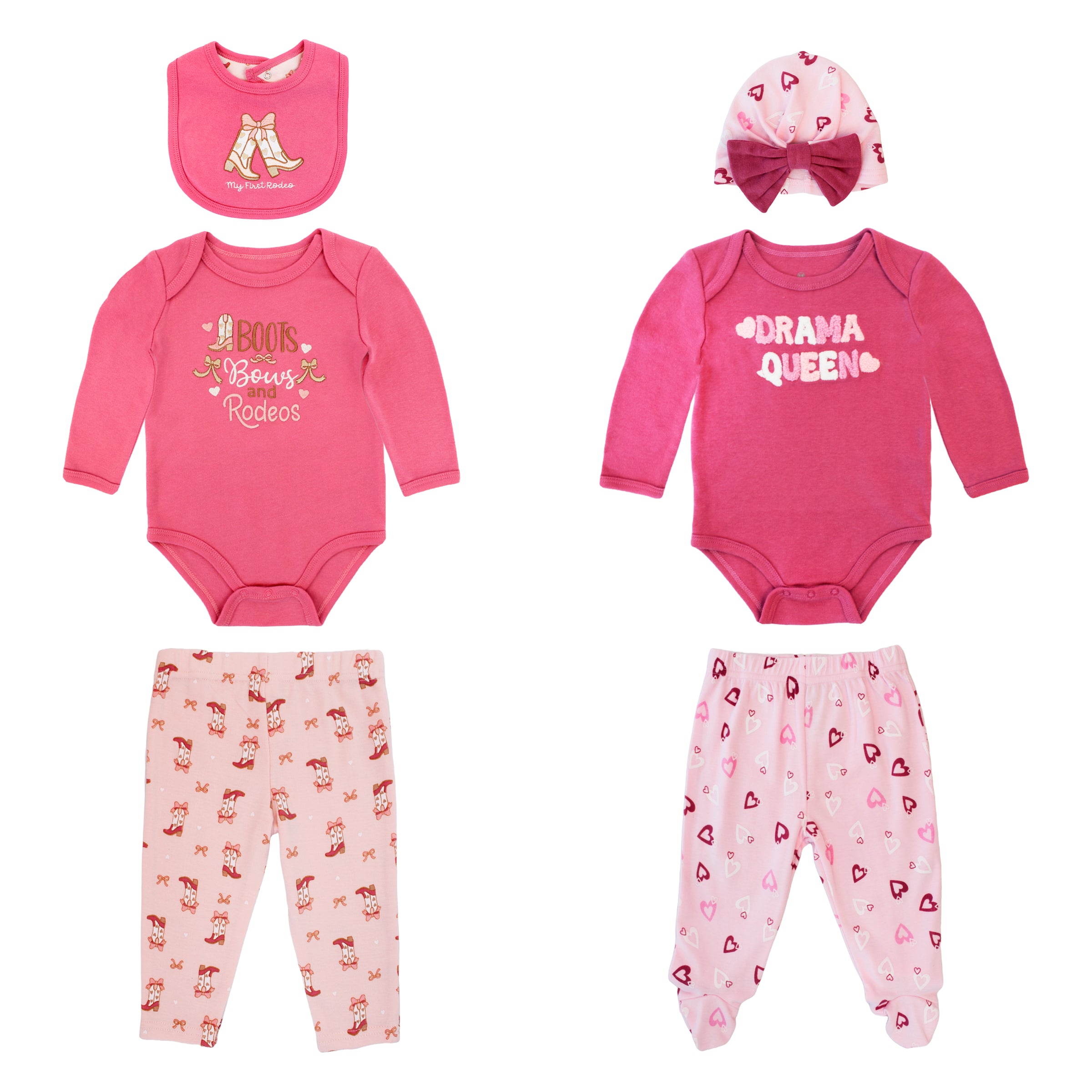 Body Manga Larga + Pantalón Largo + Gorro + Babero