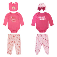 Body Manga Larga + Pantalón Largo + Gorro + Babero
