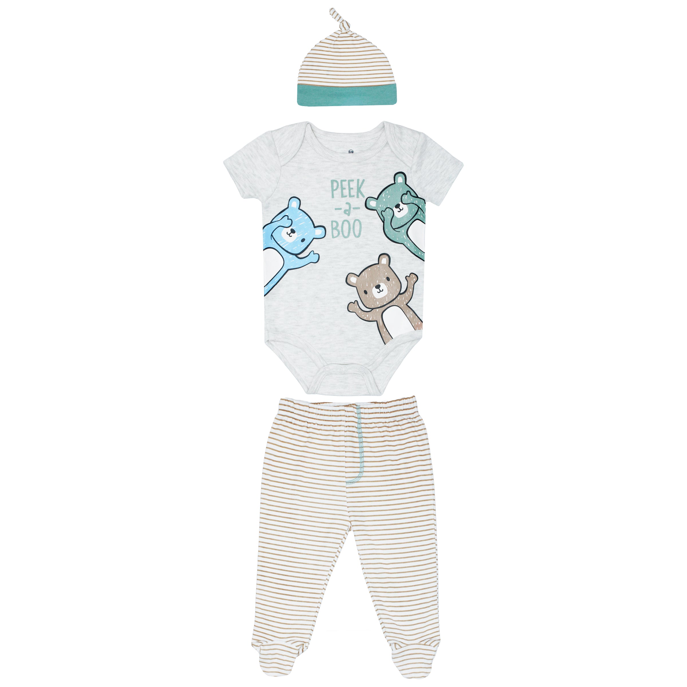 Body Manga Corta + Pantalón Largo + Gorro