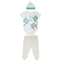 Body Manga Corta + Pantalón Largo + Gorro
