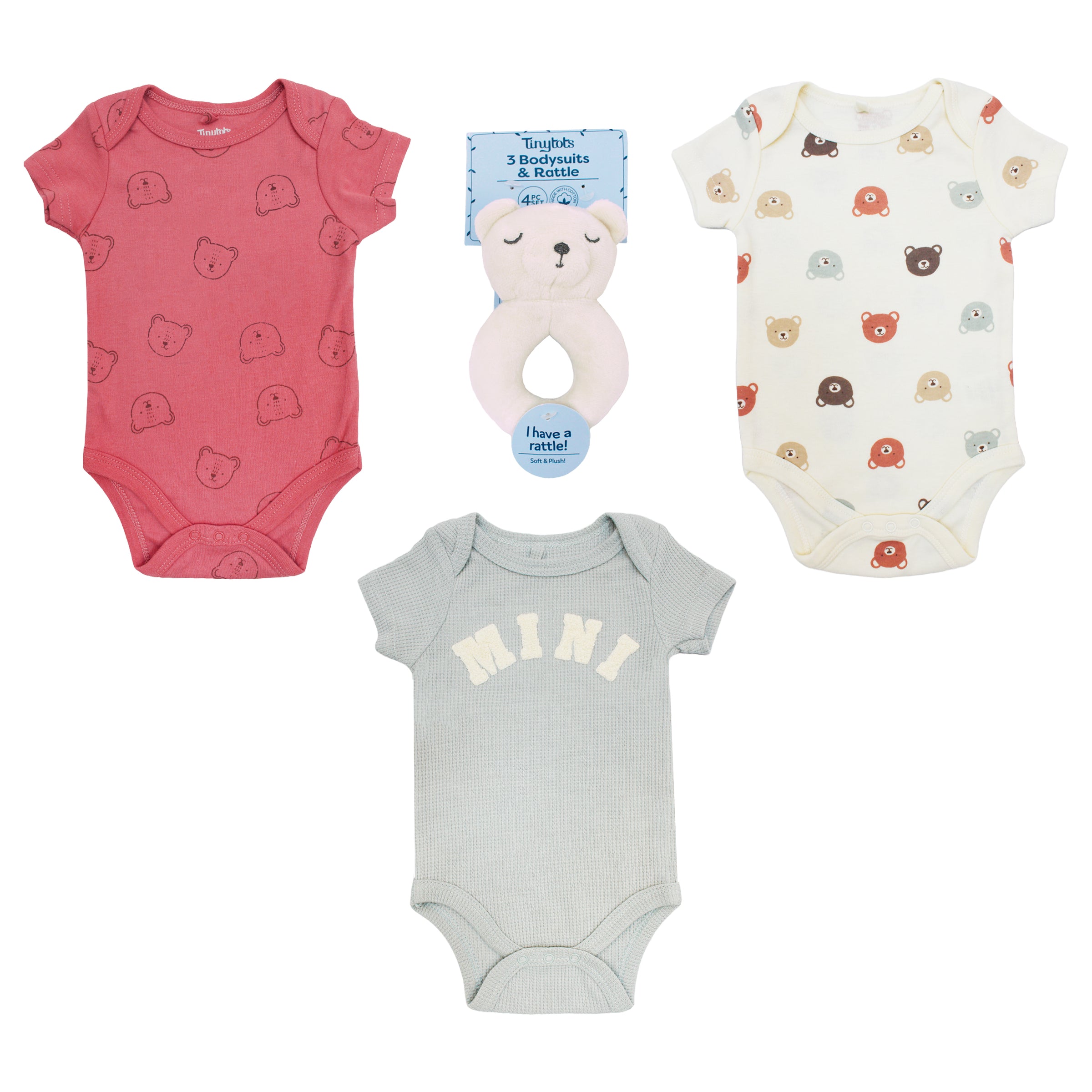 Body Manga Corta 3pk + Sonajero