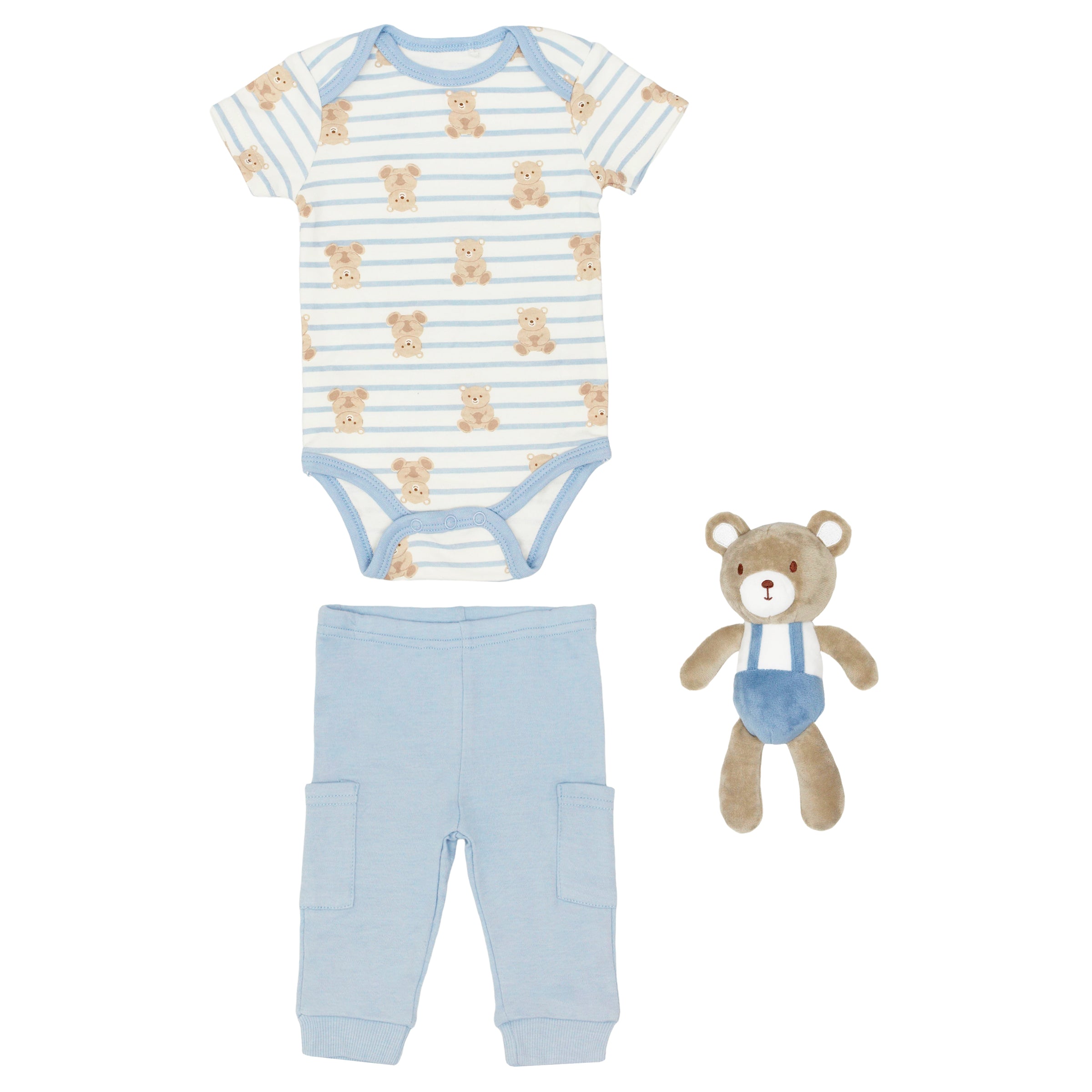 Body Manga Corta + Pantalón Largo + Peluche de Apego