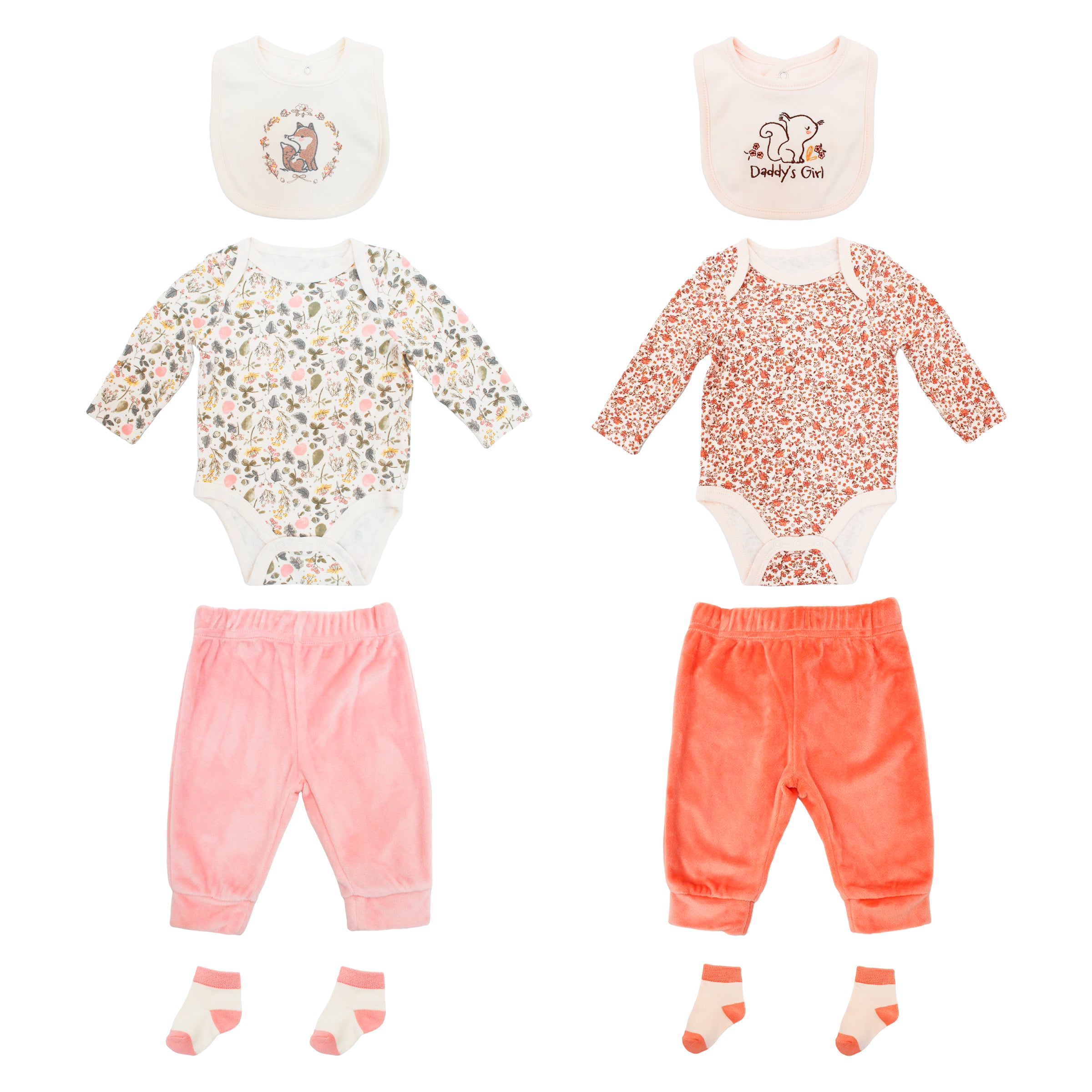 Body Manga Larga + Pantalón + Babero + Medias