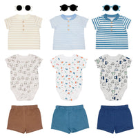 Body Manga Corta + Sueter Manga Corta + Pantalón Corto + Gafas
