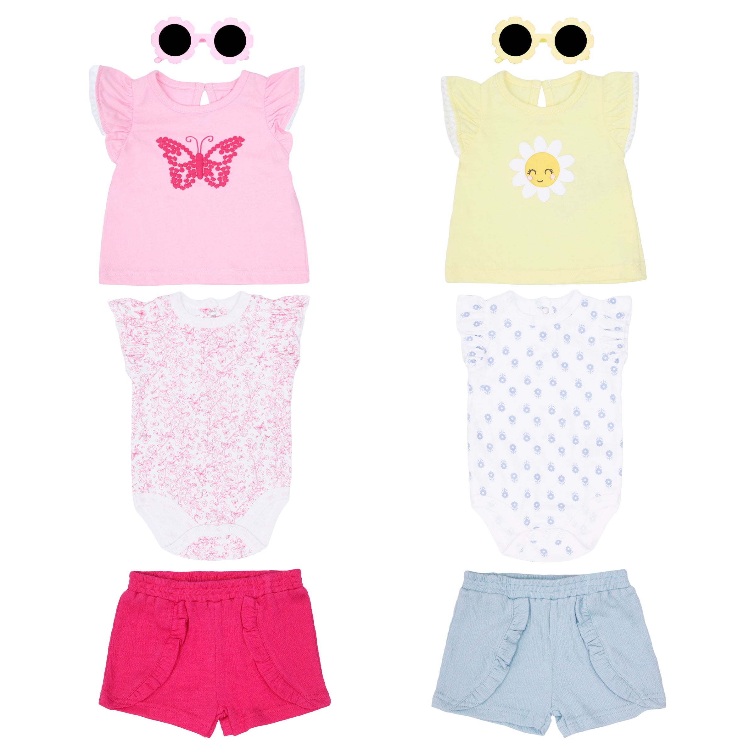 Body Manga Corta + Blusa + Pantalón Corto + Gafas