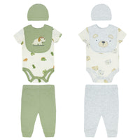 Body Manga Corta + Pantalón Largo + Gorro + Babero
