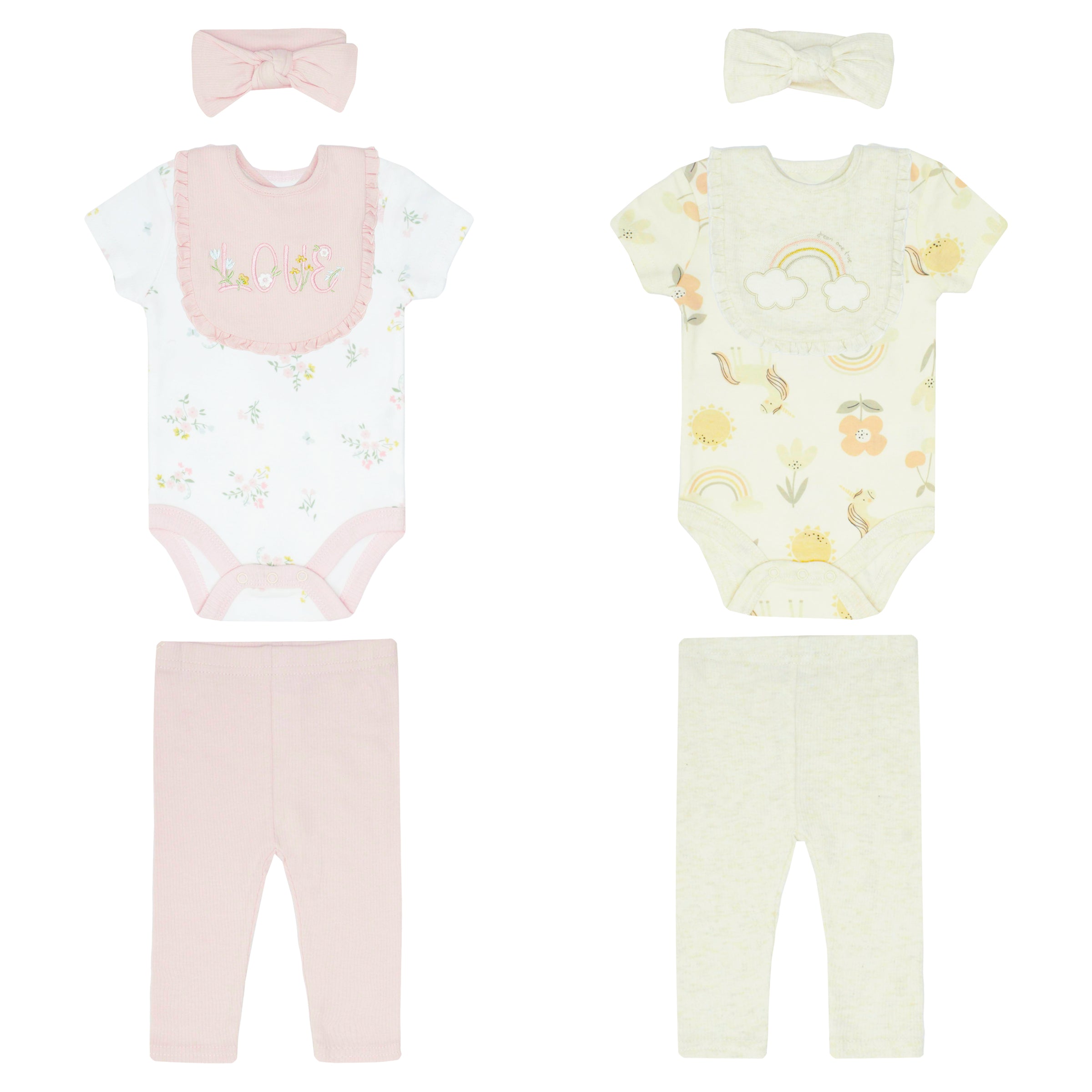 Body Manga Corta + Pantalón Largo + Gorro + Babero