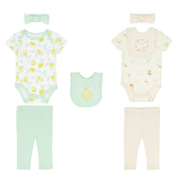 Body Manga Corta + Pantalón Largo + Diadema + Babero
