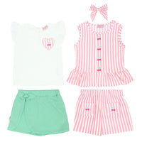 Blusa + Pantalon + Falda Pantalon + Lazo 2PK
